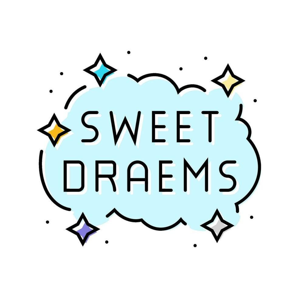 dulce Sueños dormir noche color icono vector ilustración