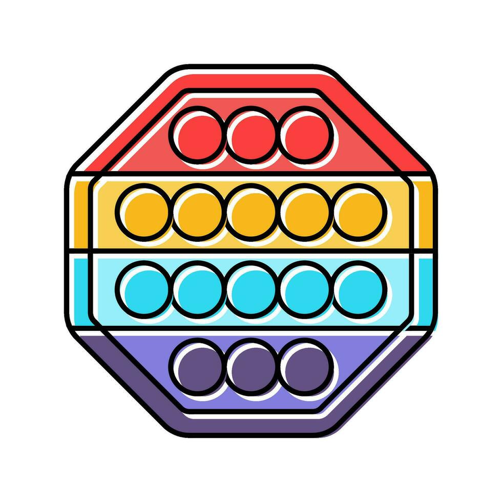 pop bubble fidget toy color icon vector illustration