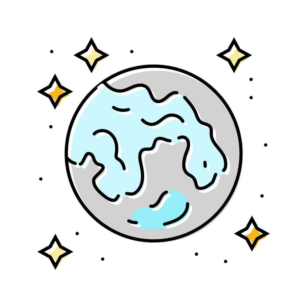 Luna y estrellas dormir noche color icono vector ilustración