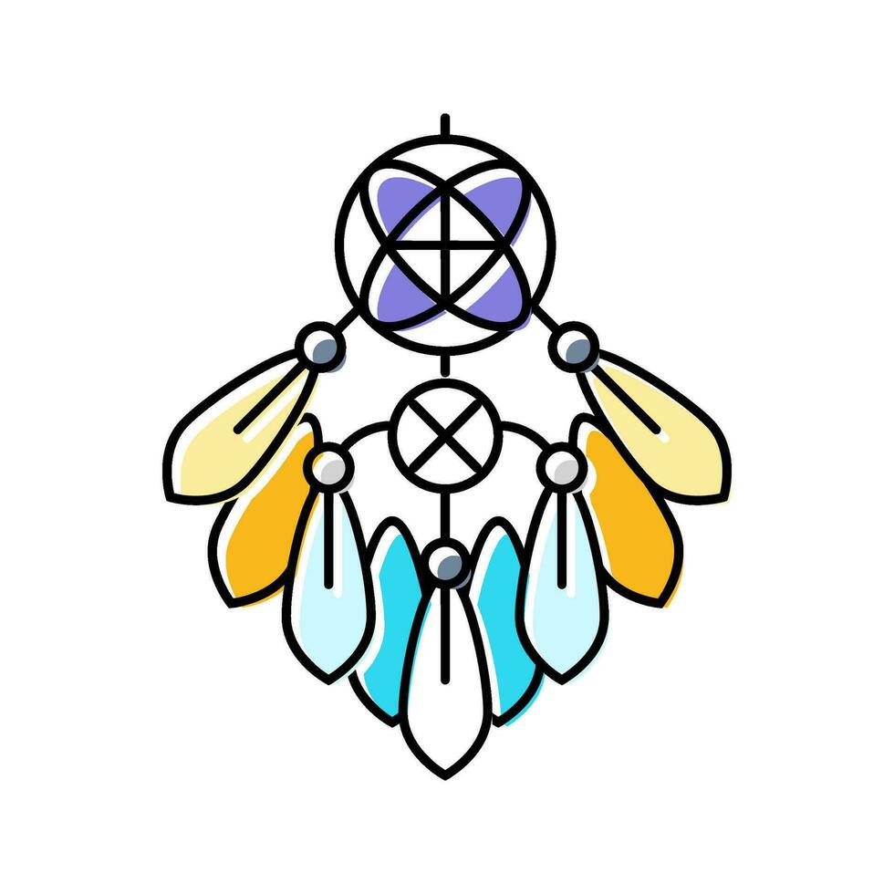 dream catcher sleep night color icon vector illustration