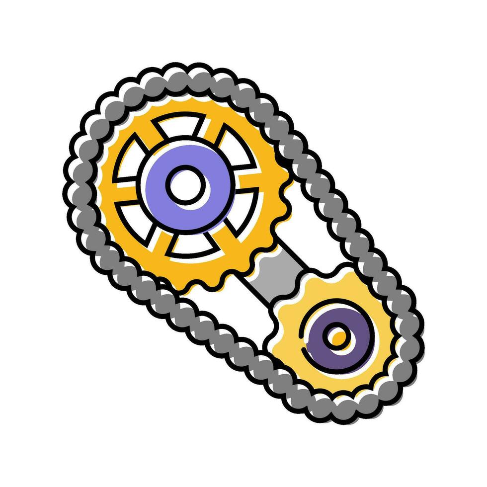 colorful gears fidget toy color icon vector illustration