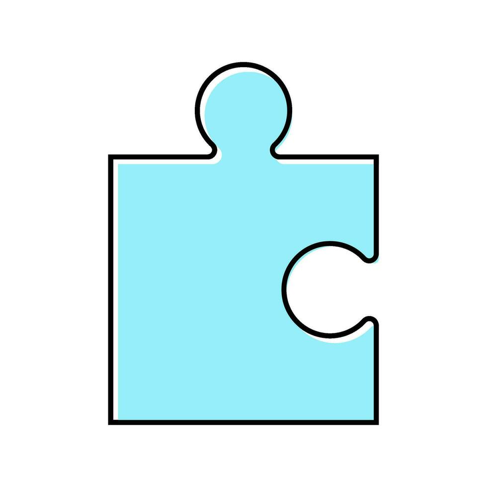 piece puzzle jigsaw color icon vector illustration