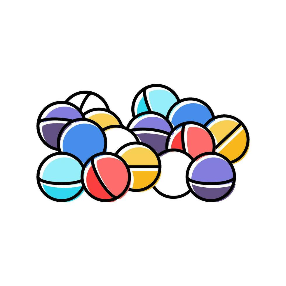 sensory beads fidget toy color icon vector illustration