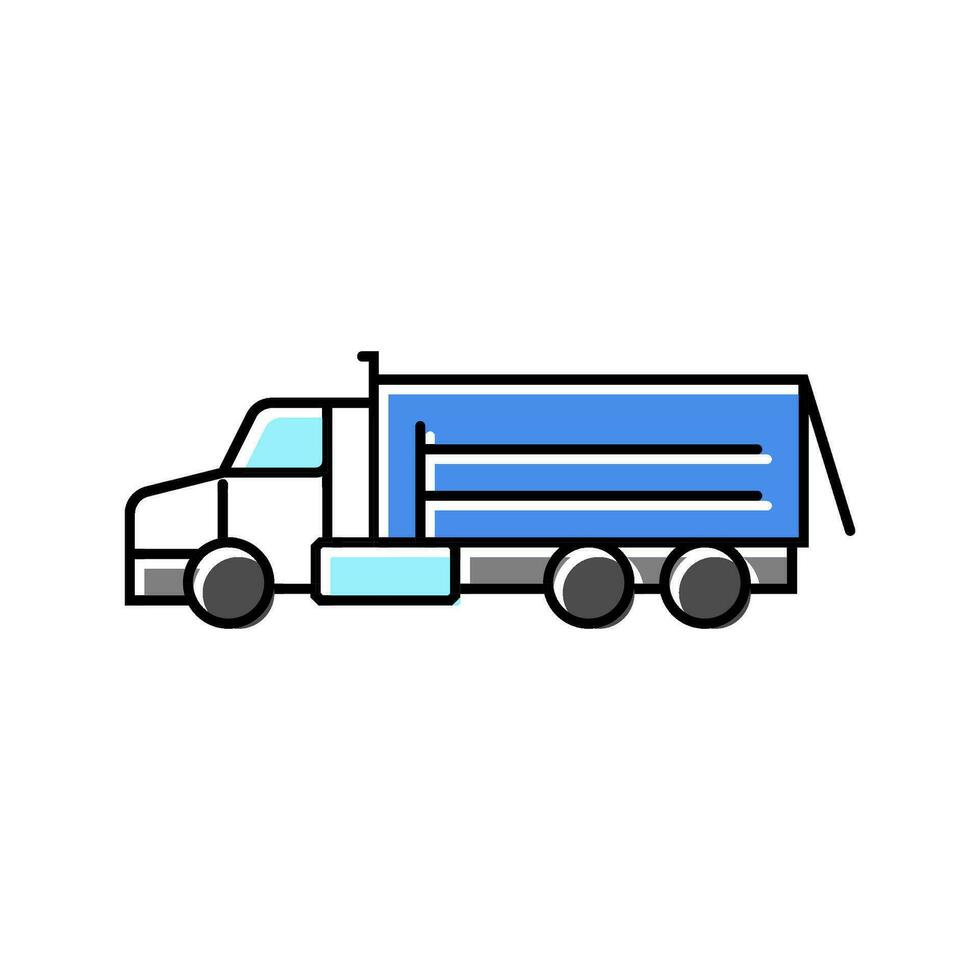 dump truck construction vehicle color icon vector illustration