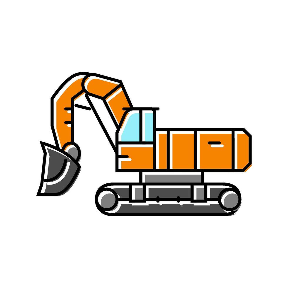 front shovel construction vehicle color icon vector illustration