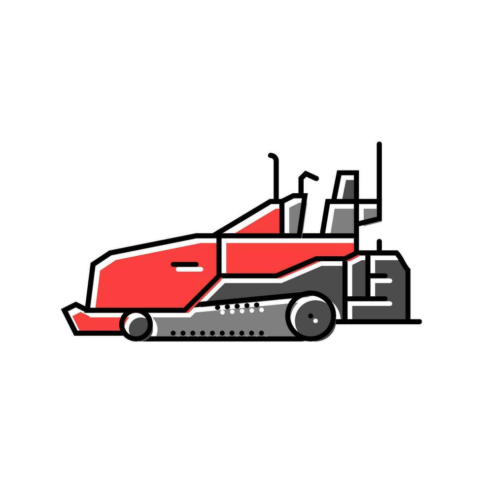 asphalt paver construction vehicle color icon vector illustration