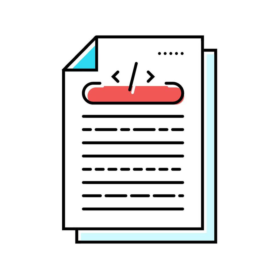 technical writing software color icon vector illustration