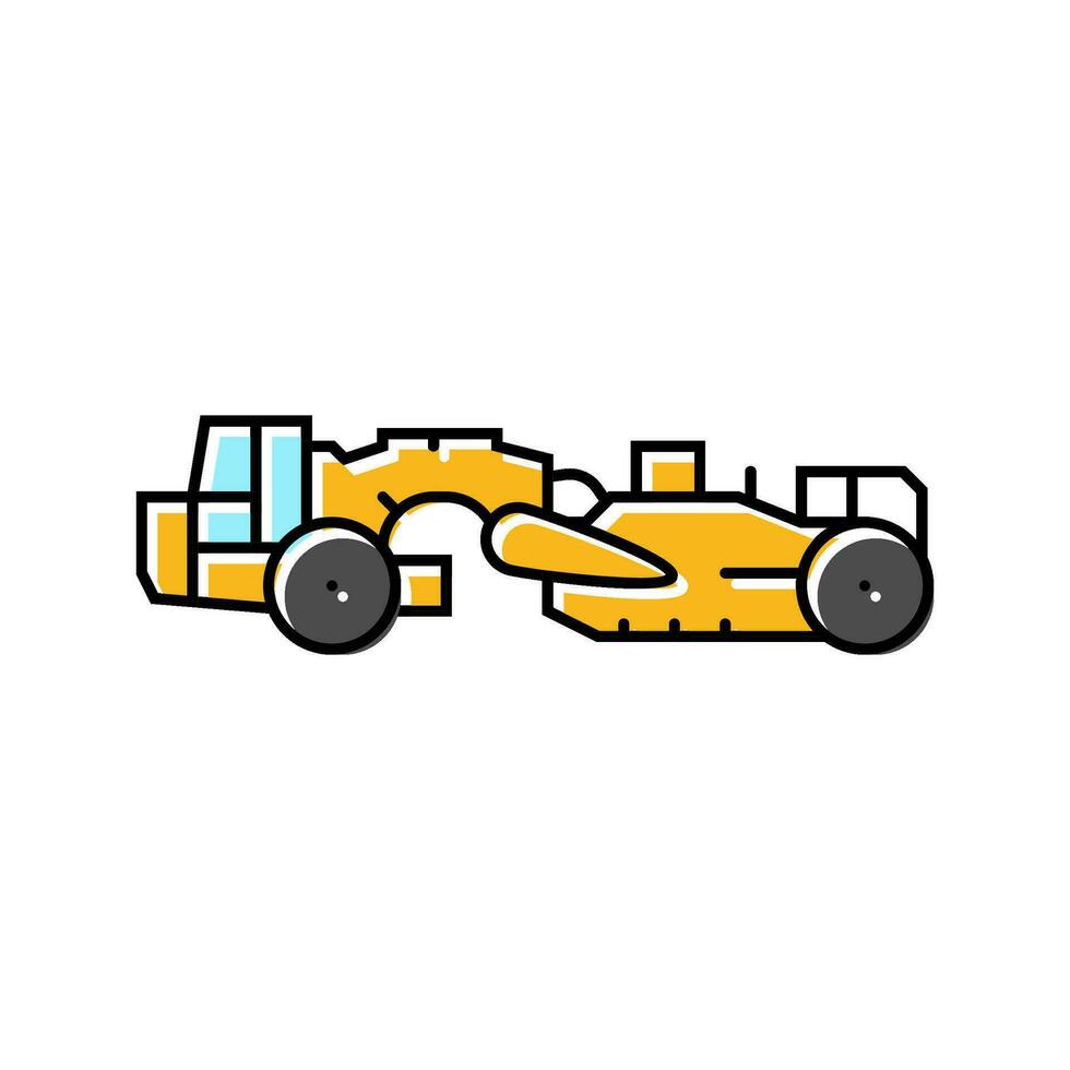 scraper machine construction vehicle color icon vector illustration