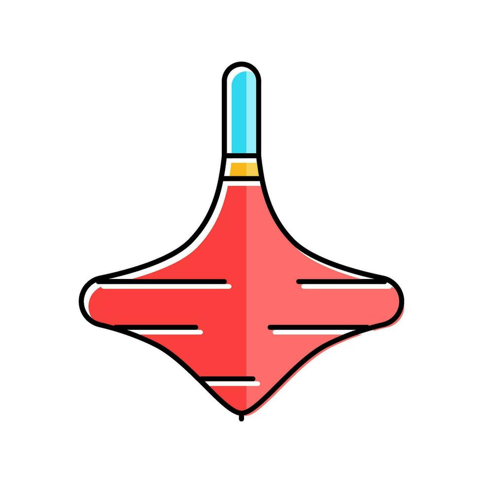 spinning top fidget toy color icon vector illustration