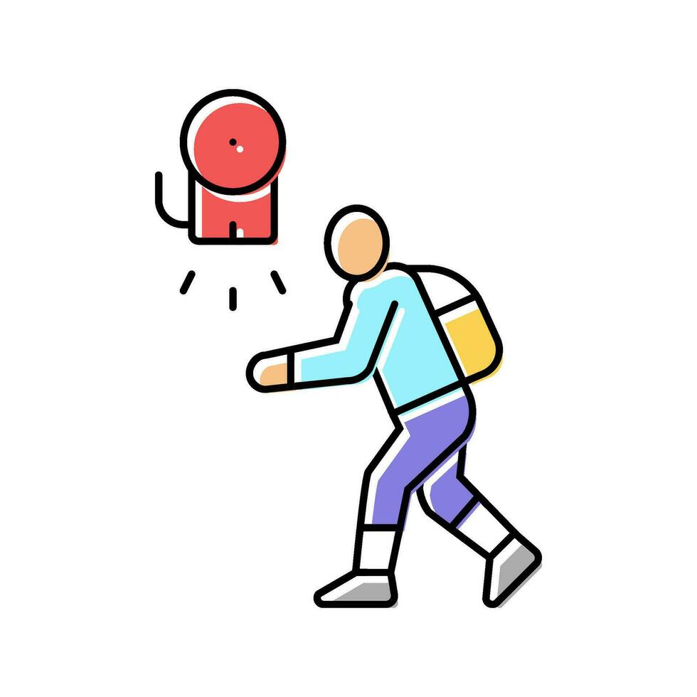 recess time primary school color icon vector illustration
