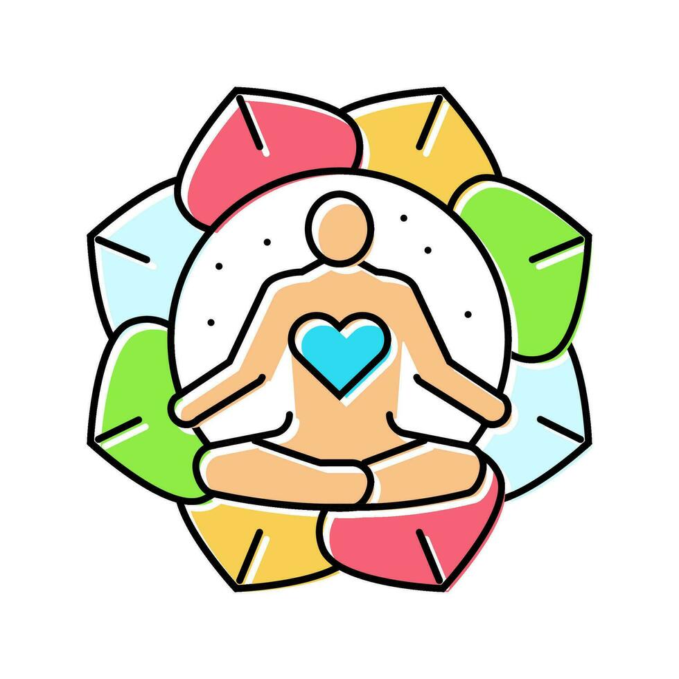 holistic healing mental health color icon vector illustration