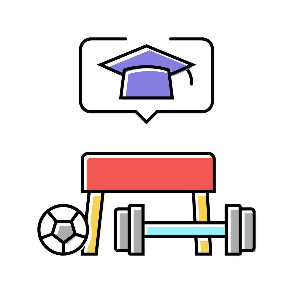 physical education primary school color icon vector illustration