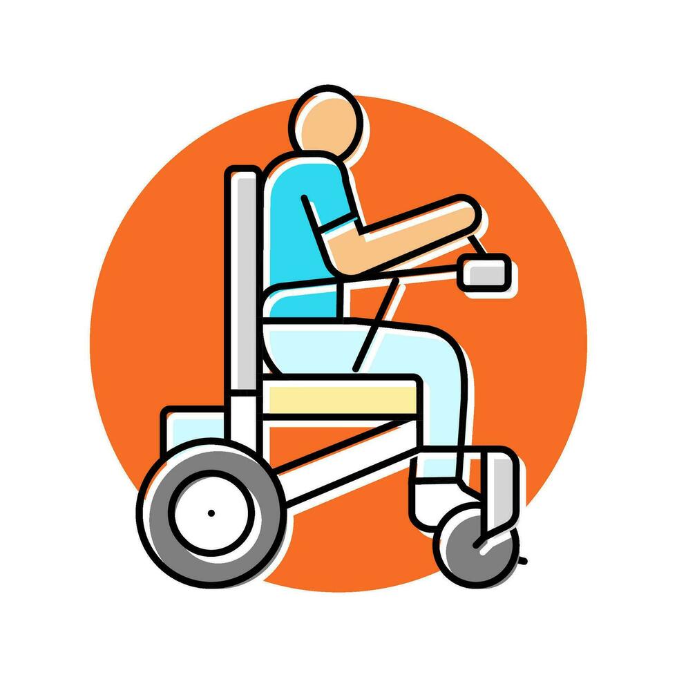 wheelchair mobility occupational therapist color icon vector illustration