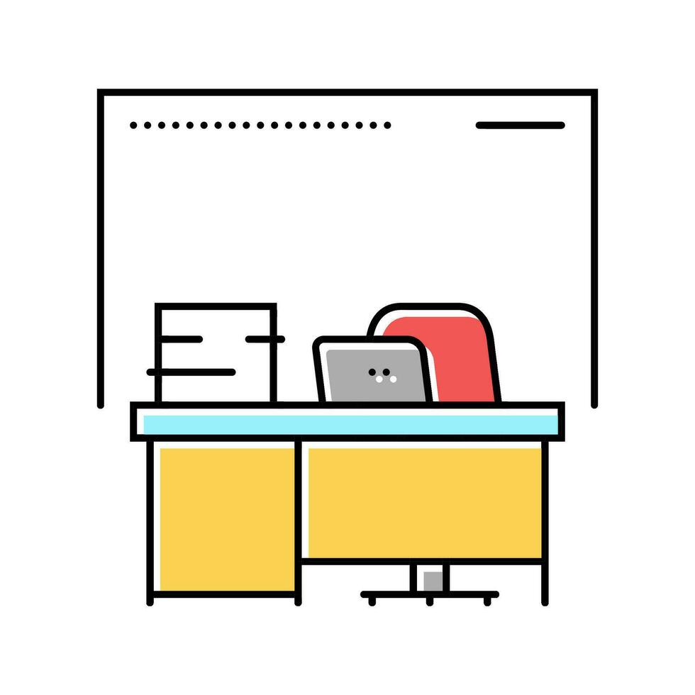 teacher desk primary school color icon vector illustration