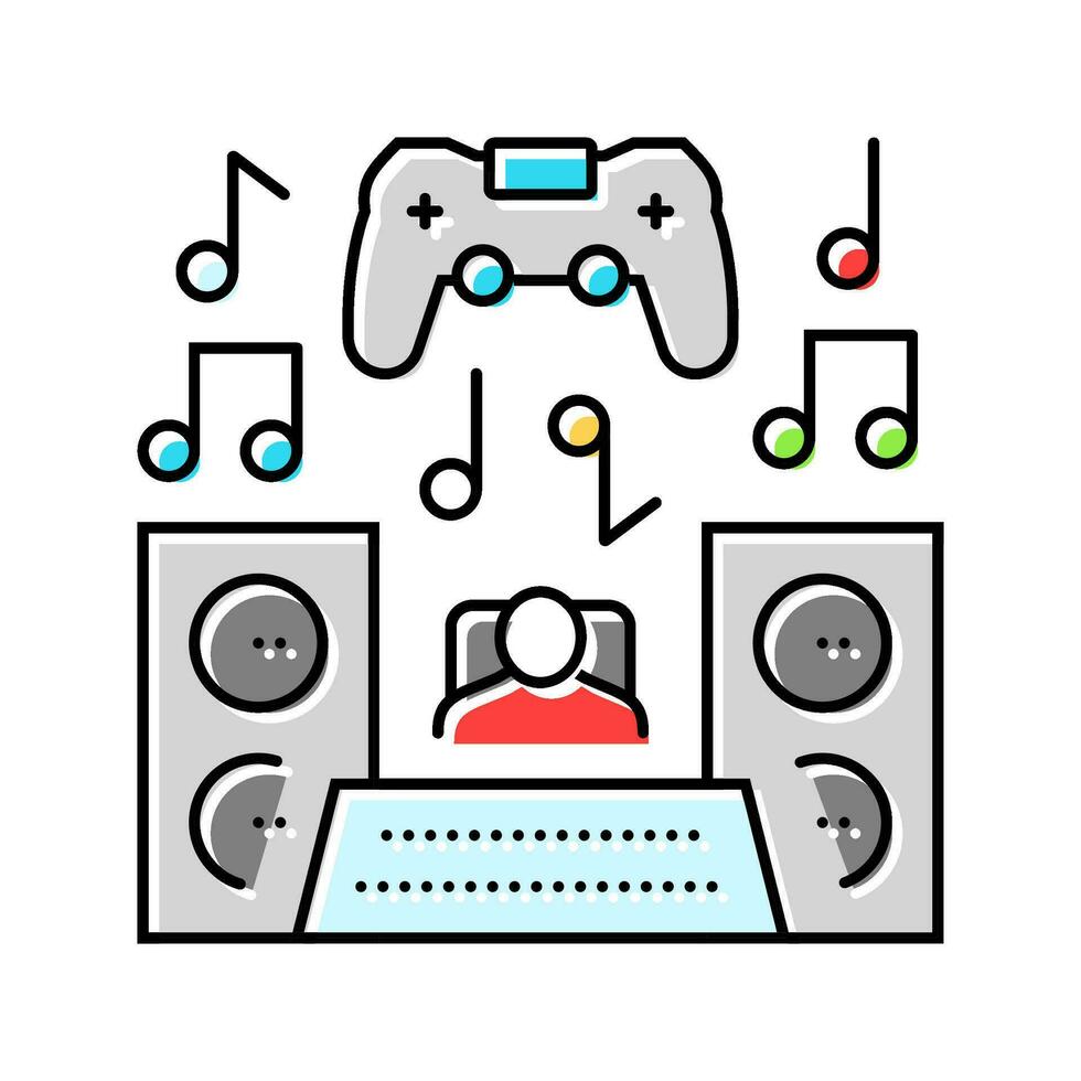 sound design game development color icon vector illustration