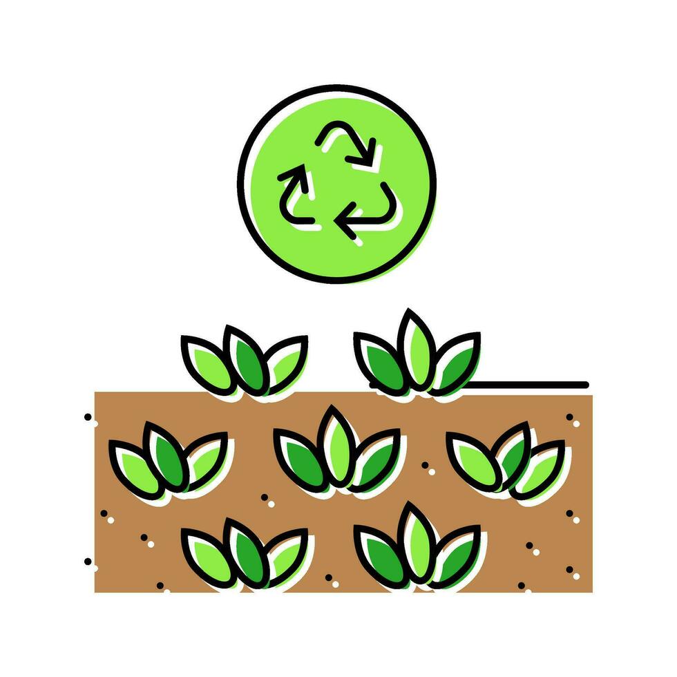 sustainable farming green living color icon vector illustration