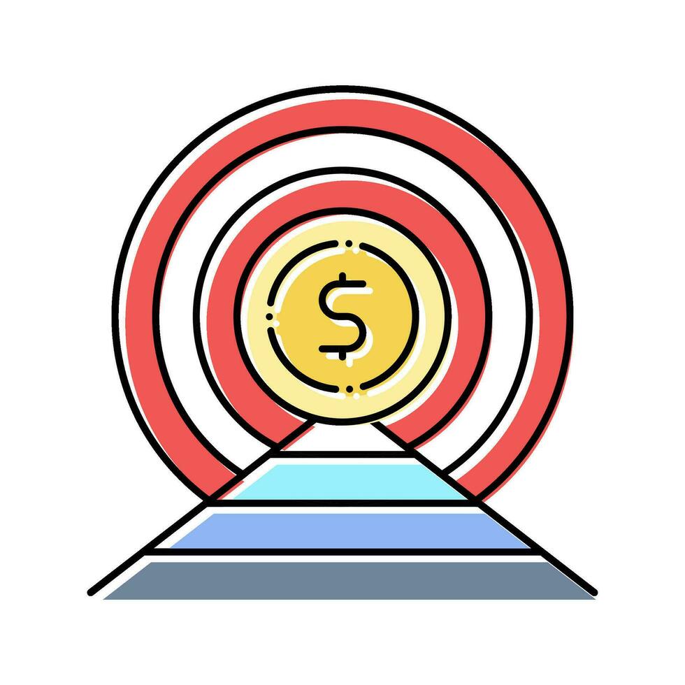 financial goals color icon vector illustration