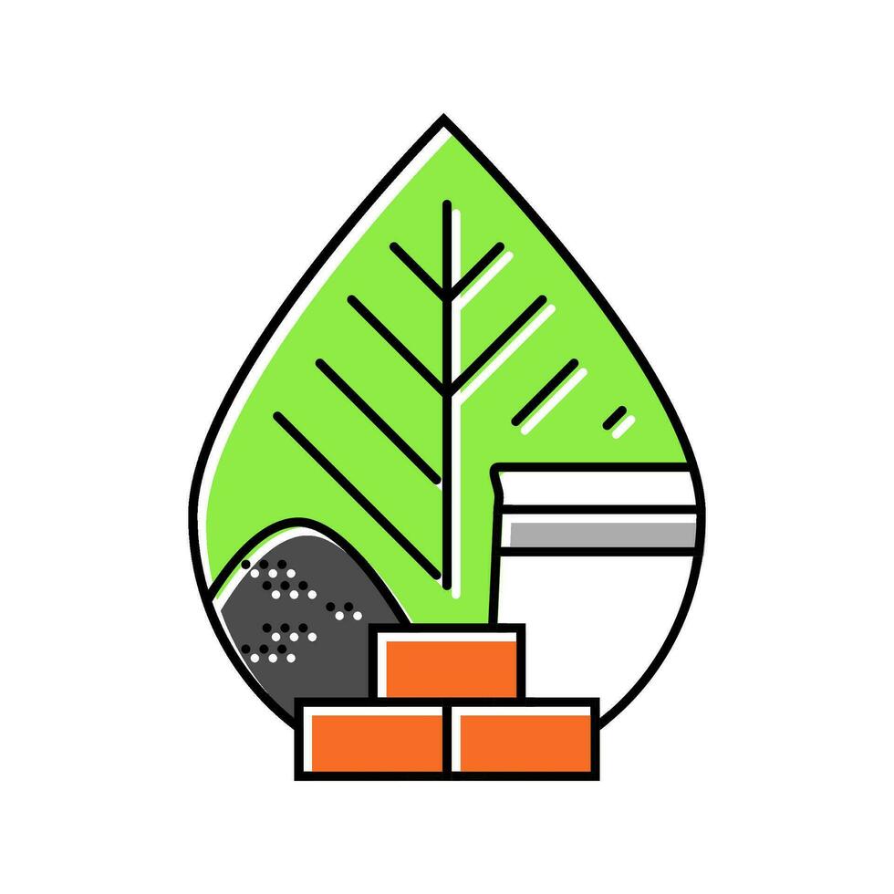 green building materials color icon vector illustration