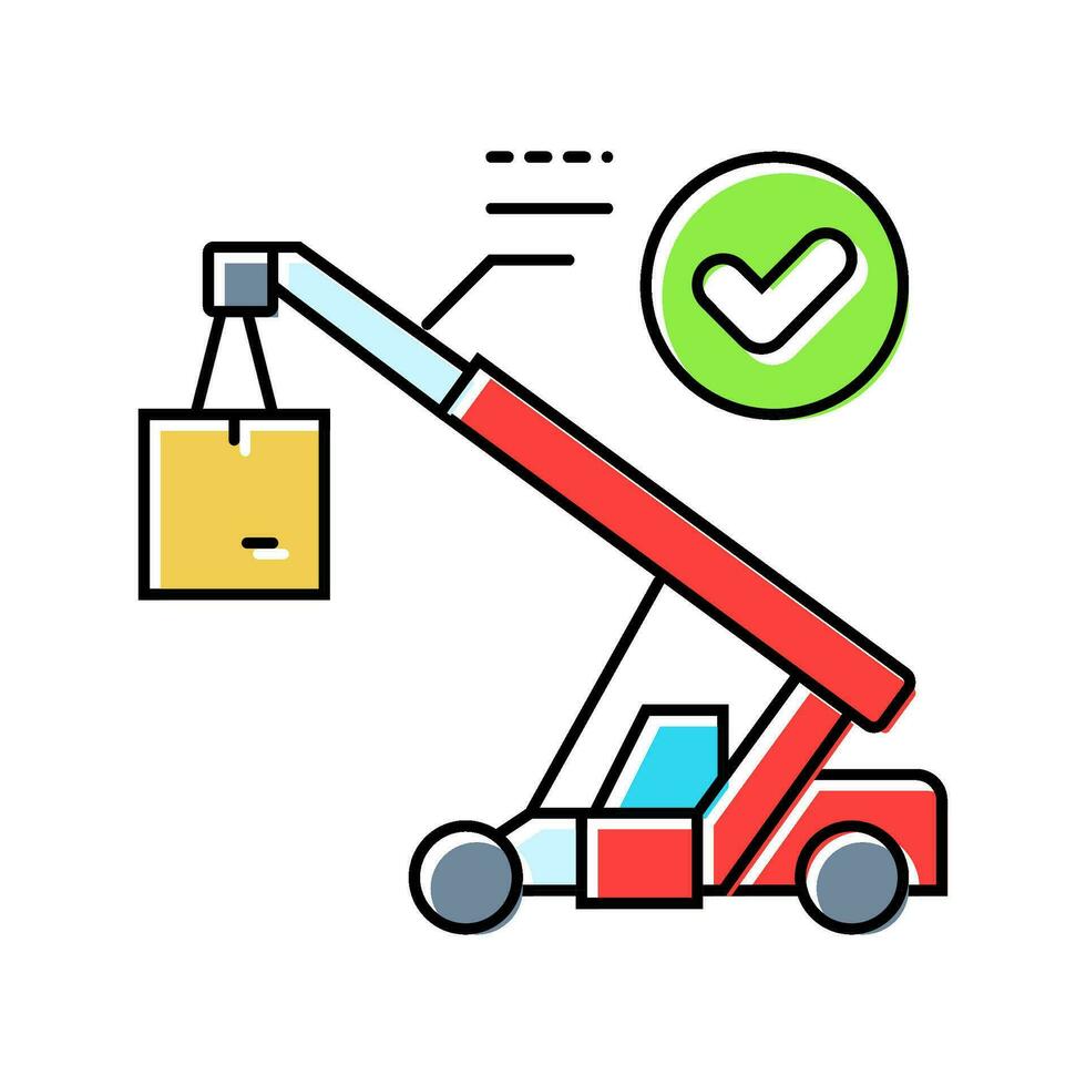 cargo handling logistic manager color icon vector illustration