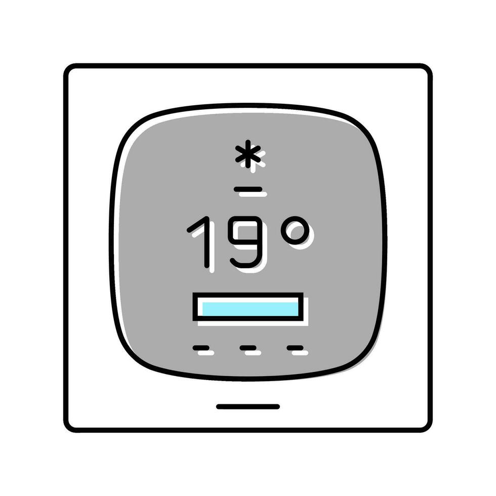 smart thermostat color icon vector illustration