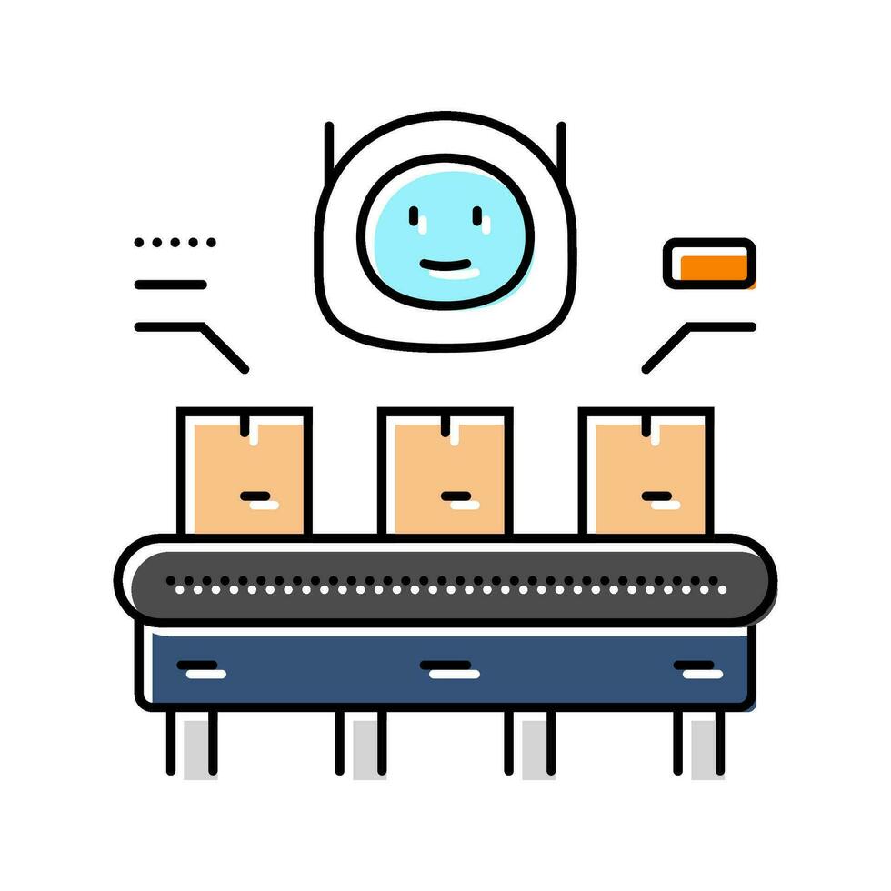 parcel sorting autonomous delivery color icon vector illustration