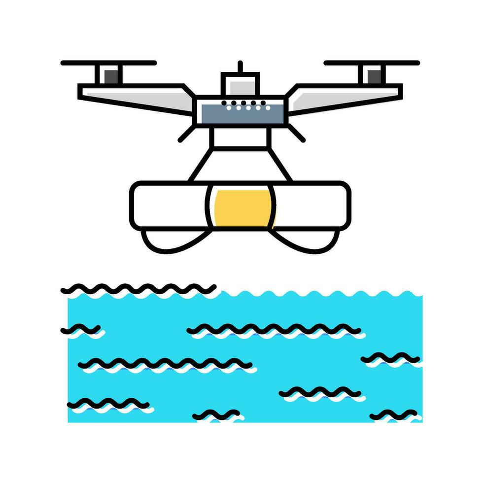 search rescue drone color icon vector illustration