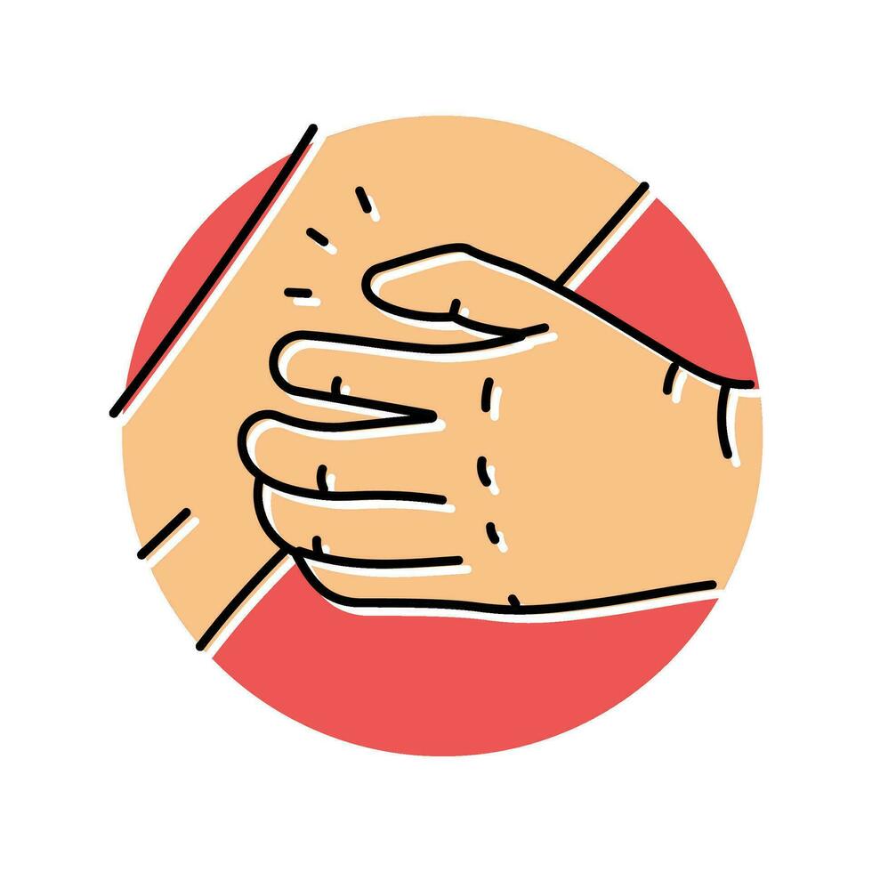 persistent itching disease symptom color icon vector illustration