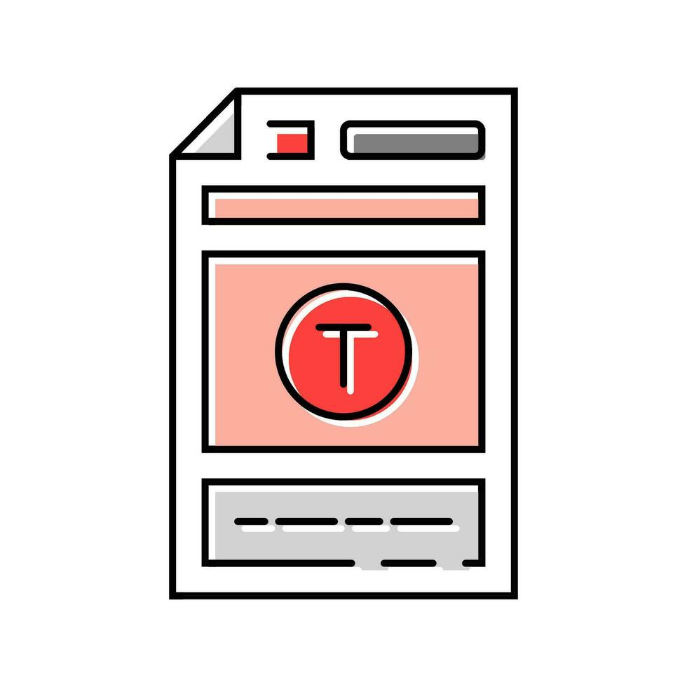 document templates technical writer color icon vector illustration