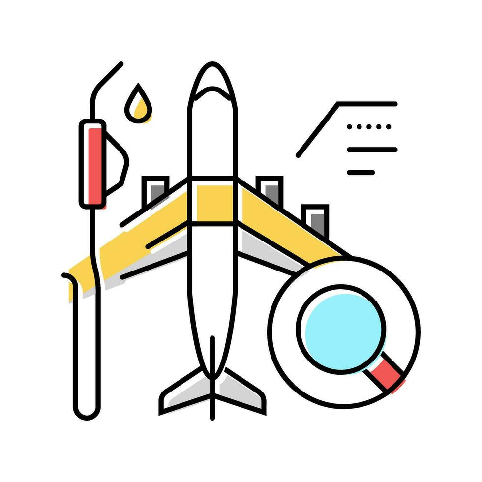 fuel analysis aircraft color icon vector illustration