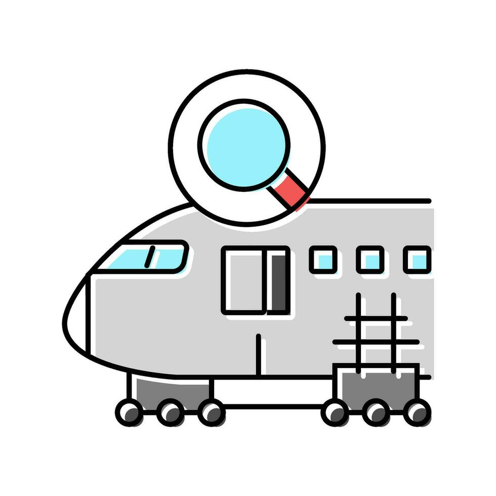 fuselaje examen aeronave color icono vector ilustración