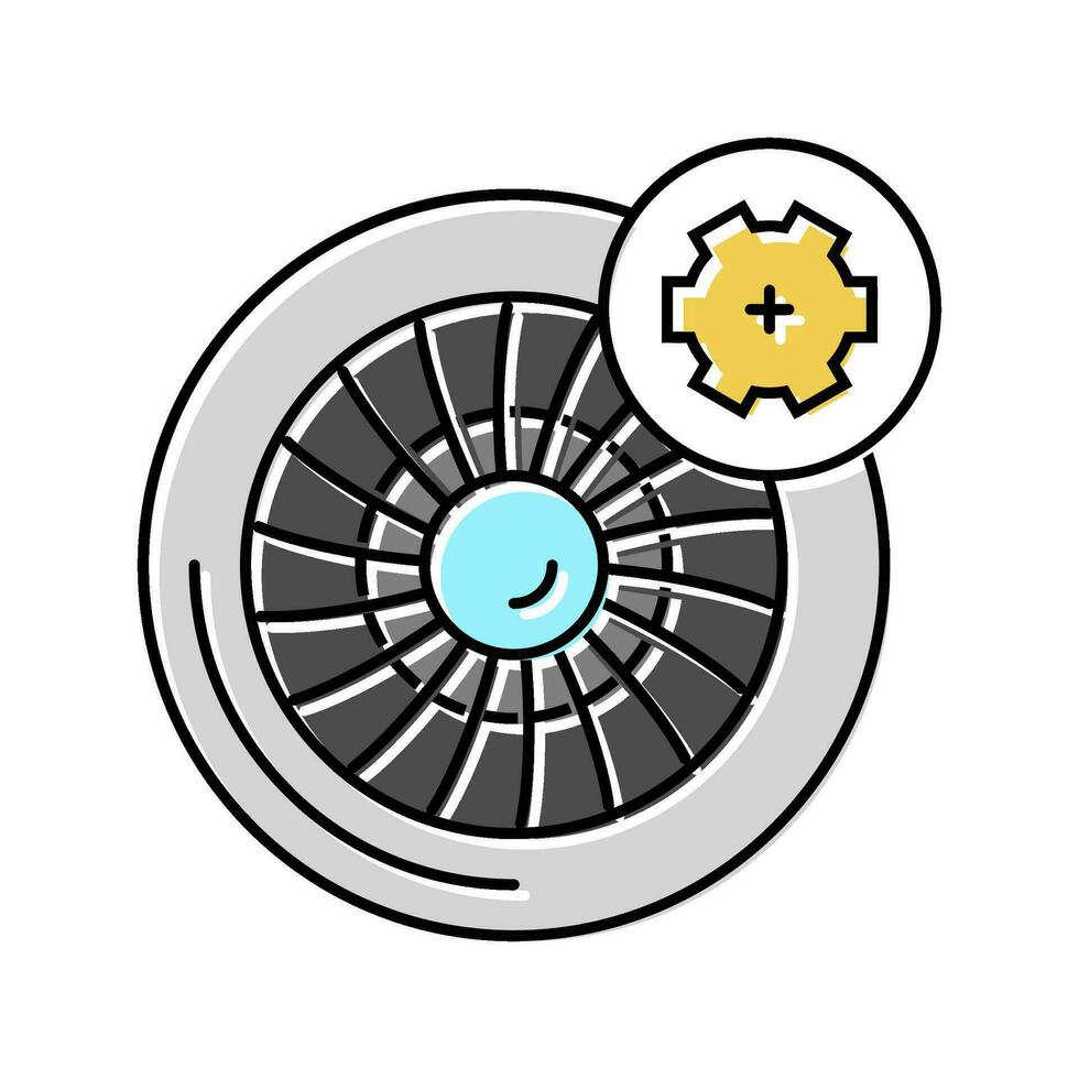 engine diagnostics aircraft color icon vector illustration