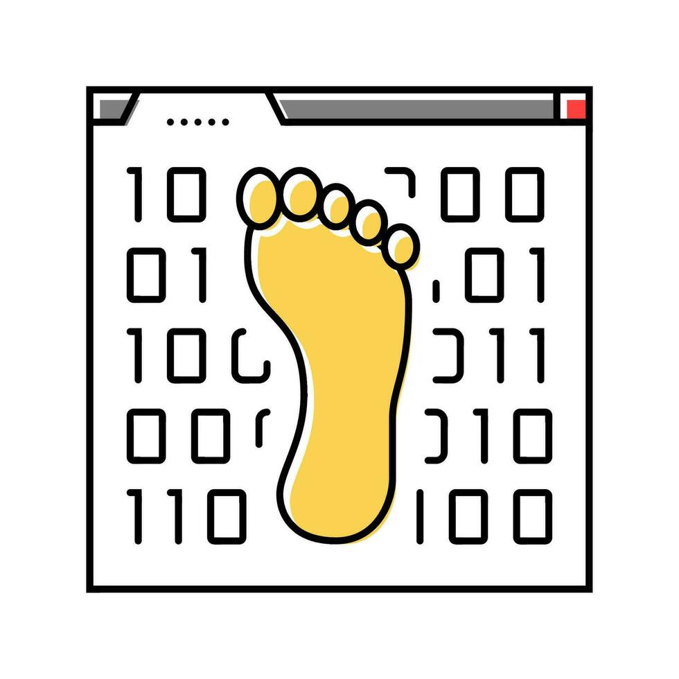 digital footprint cyberbullying color icon vector illustration
