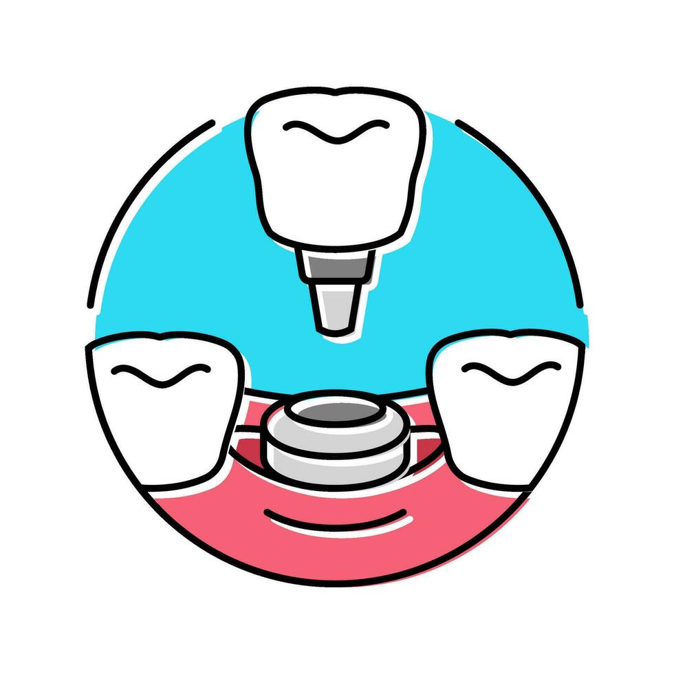 implant dental procedure color icon vector illustration