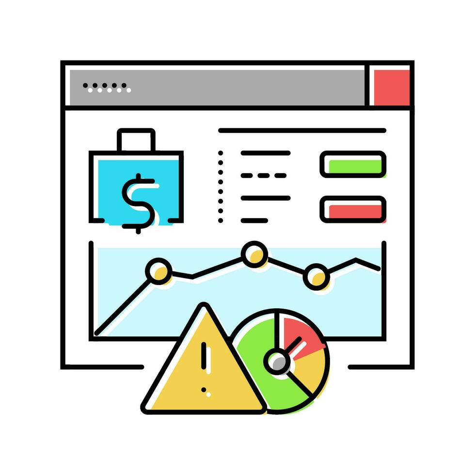 metrics risk color icon vector illustration