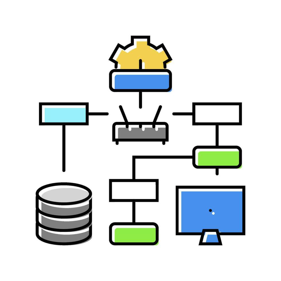 it architecture analyst color icon vector illustration
