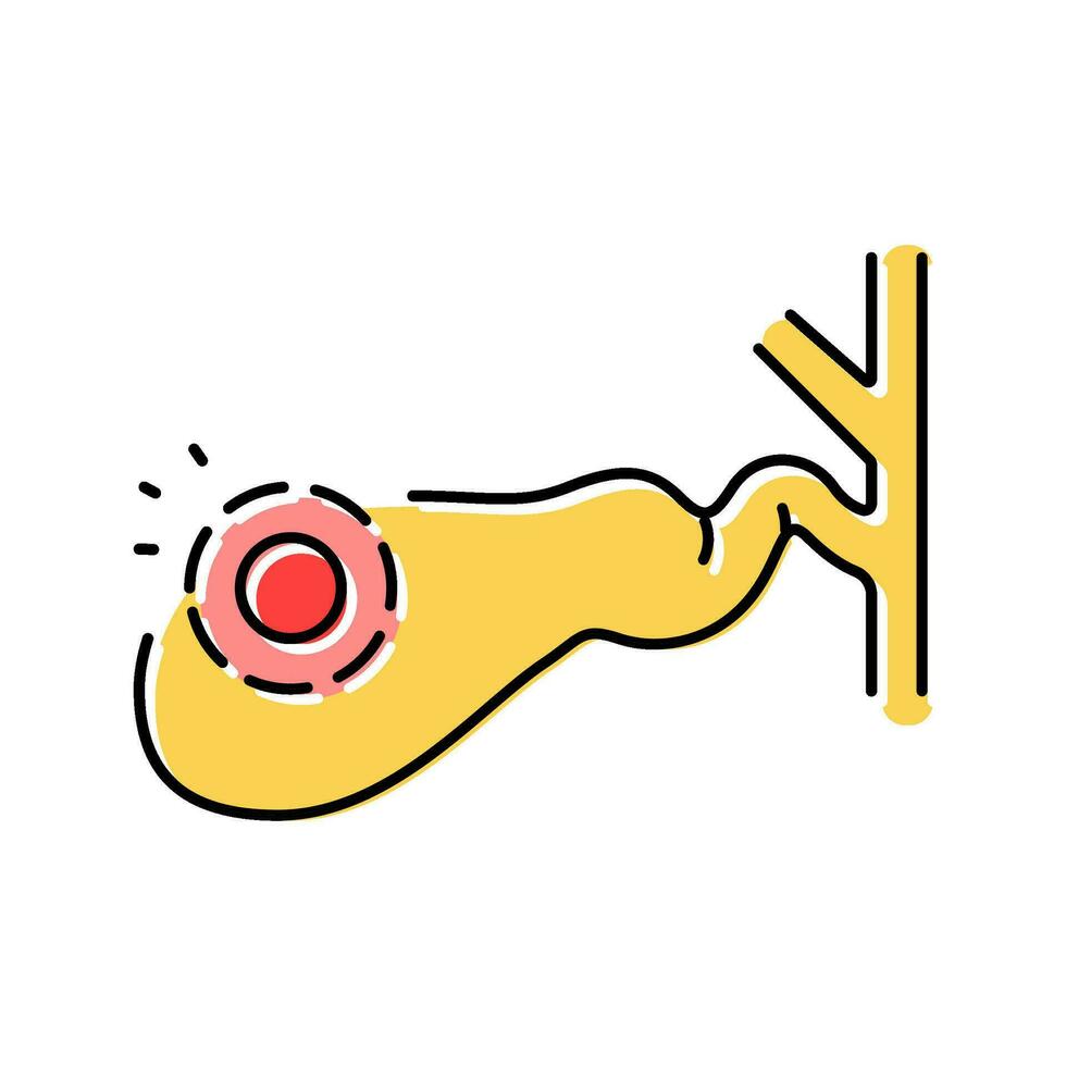 gallbladder check gastroenterologist color icon vector illustration