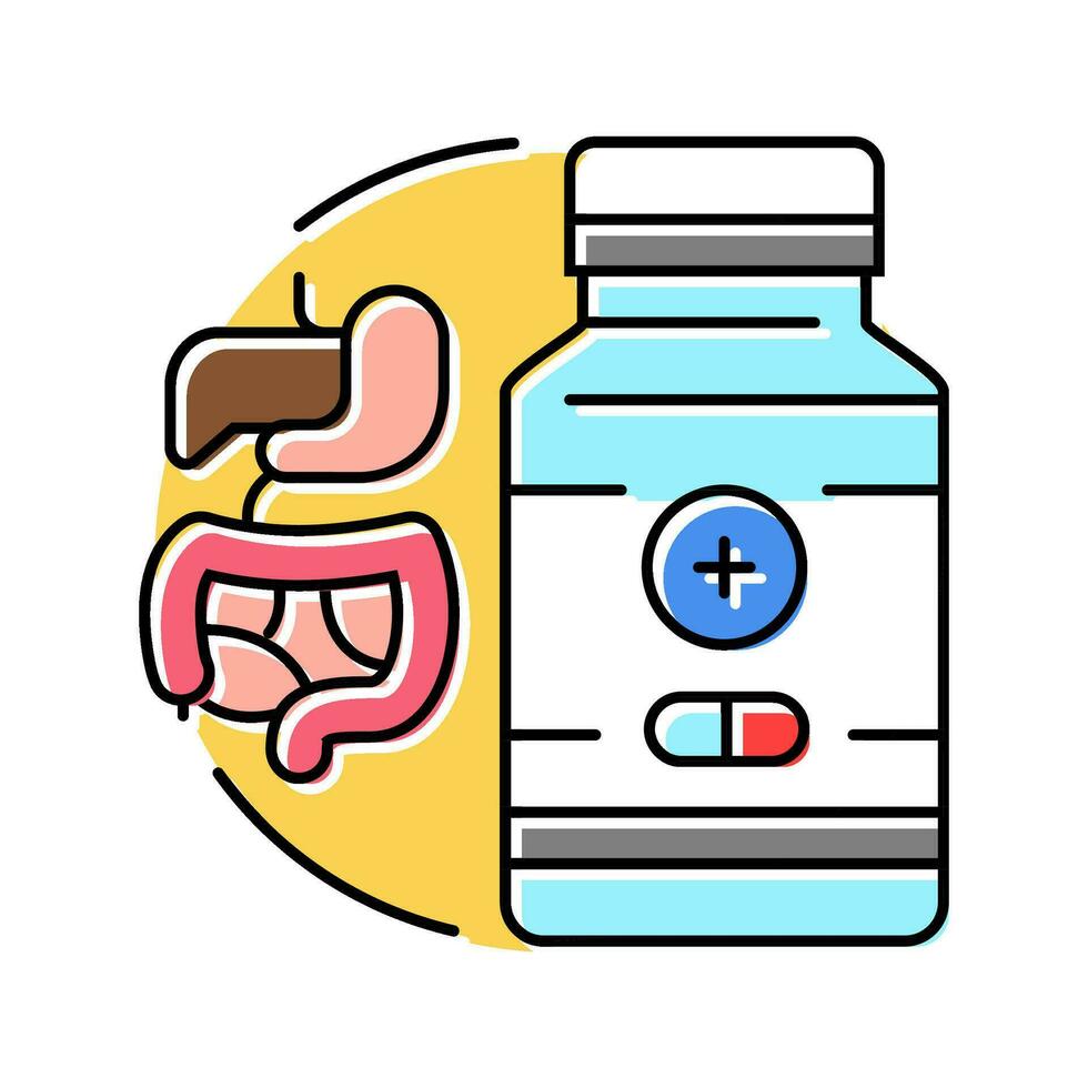 gastrointestinal medications color icon vector illustration