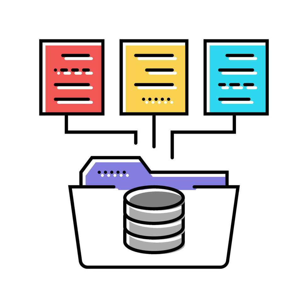 datos integración base de datos color icono vector ilustración