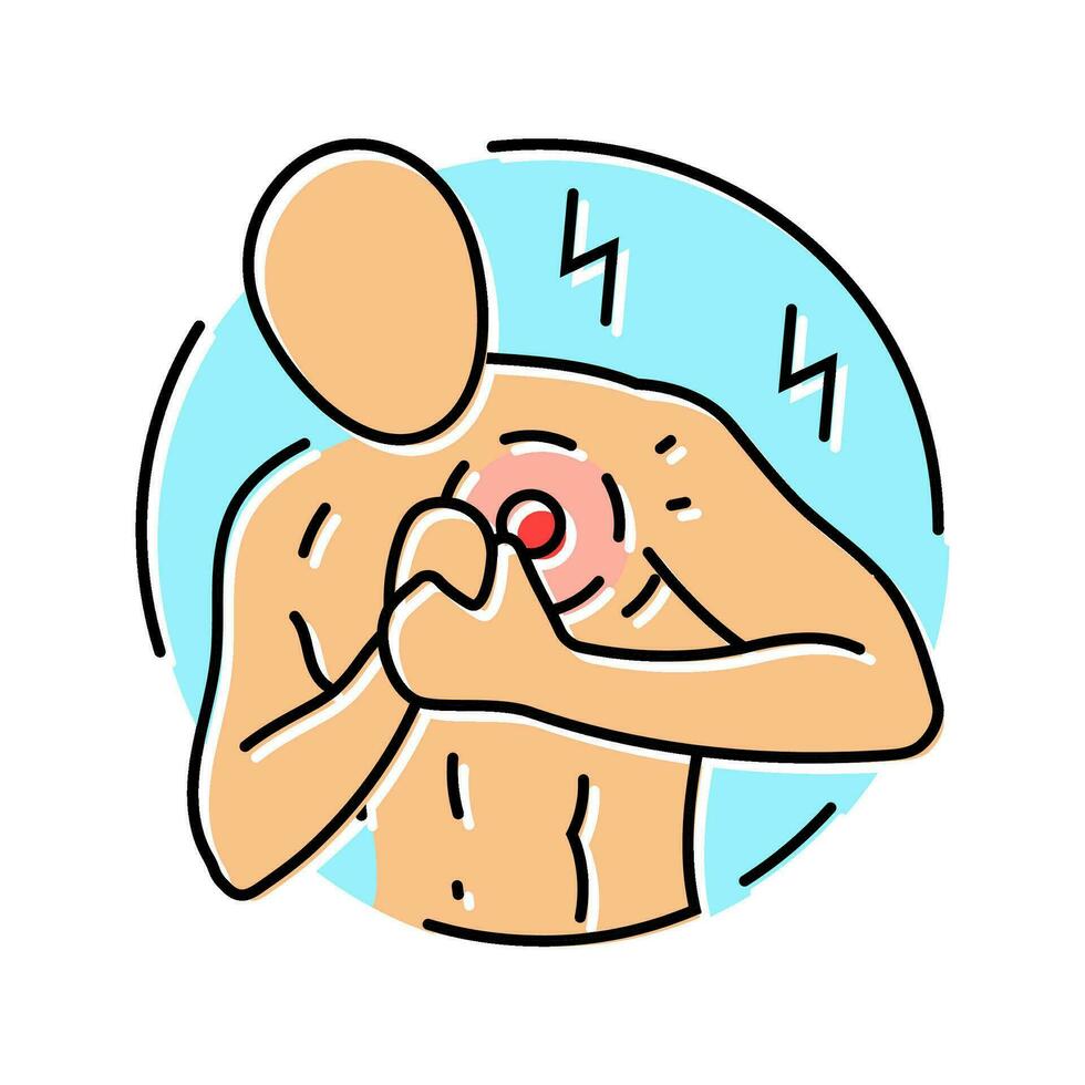 chest pain palpitations disease symptom color icon vector illustration