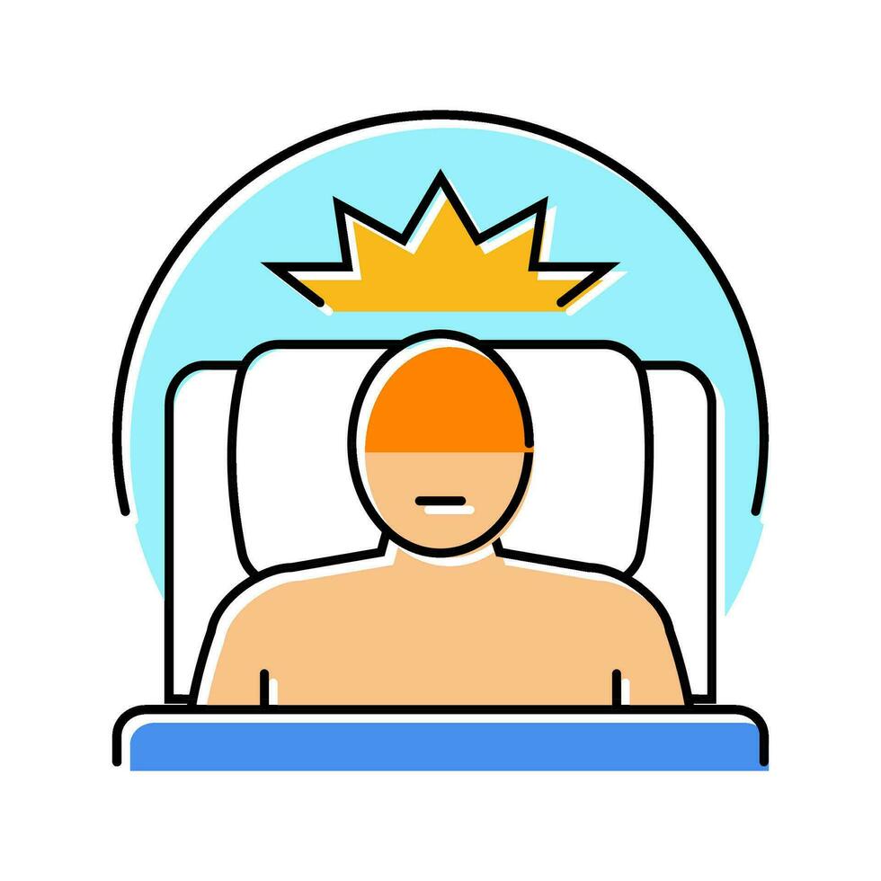 difficulty sleeping disease symptom color icon vector illustration