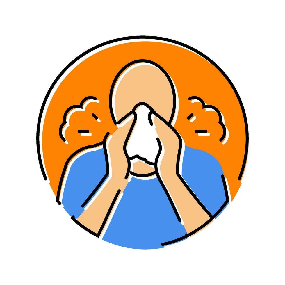 tos estornudos enfermedad síntoma color icono vector ilustración