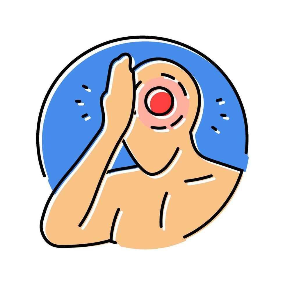 memory loss confusion disease symptom color icon vector illustration