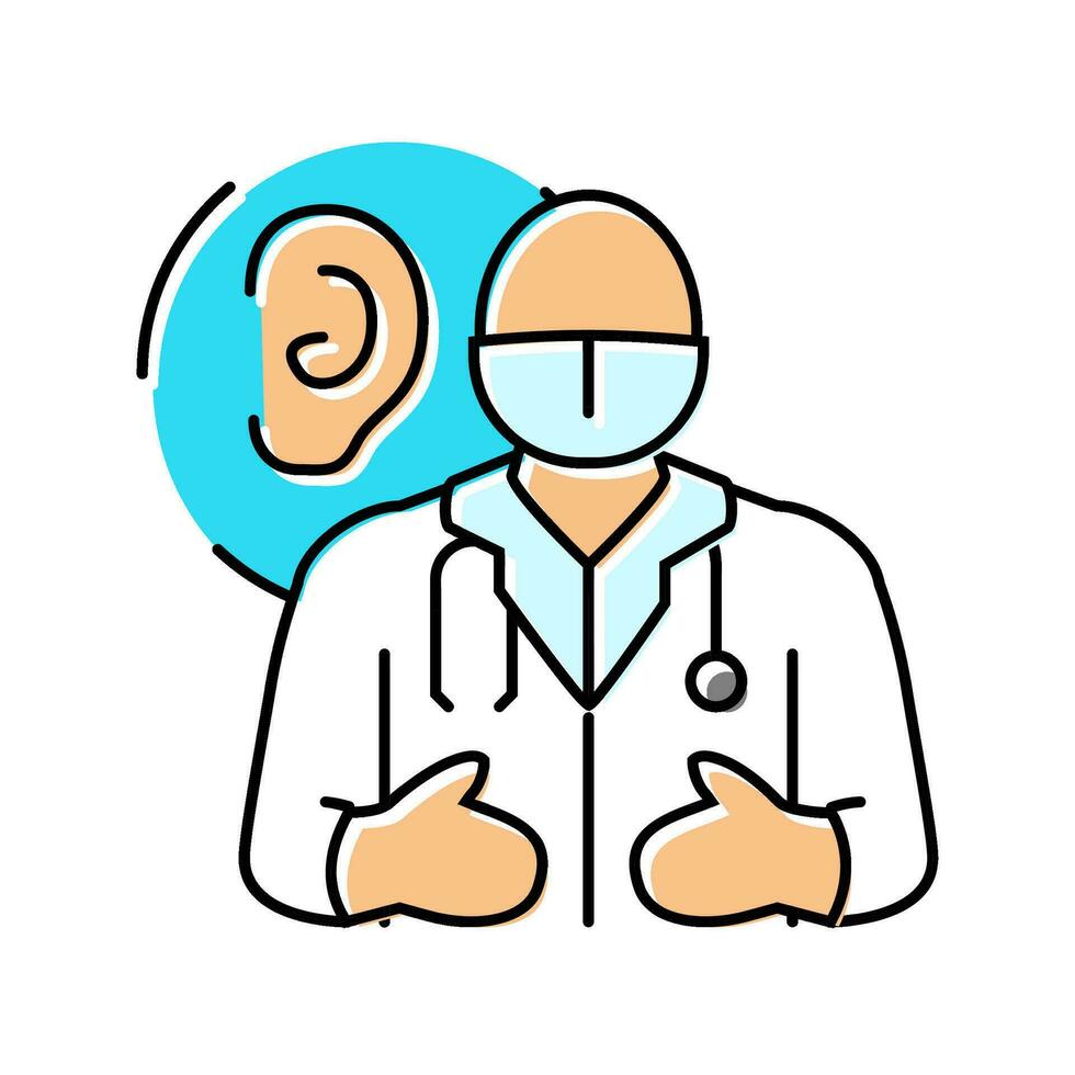 audiologist doctor color icon vector illustration