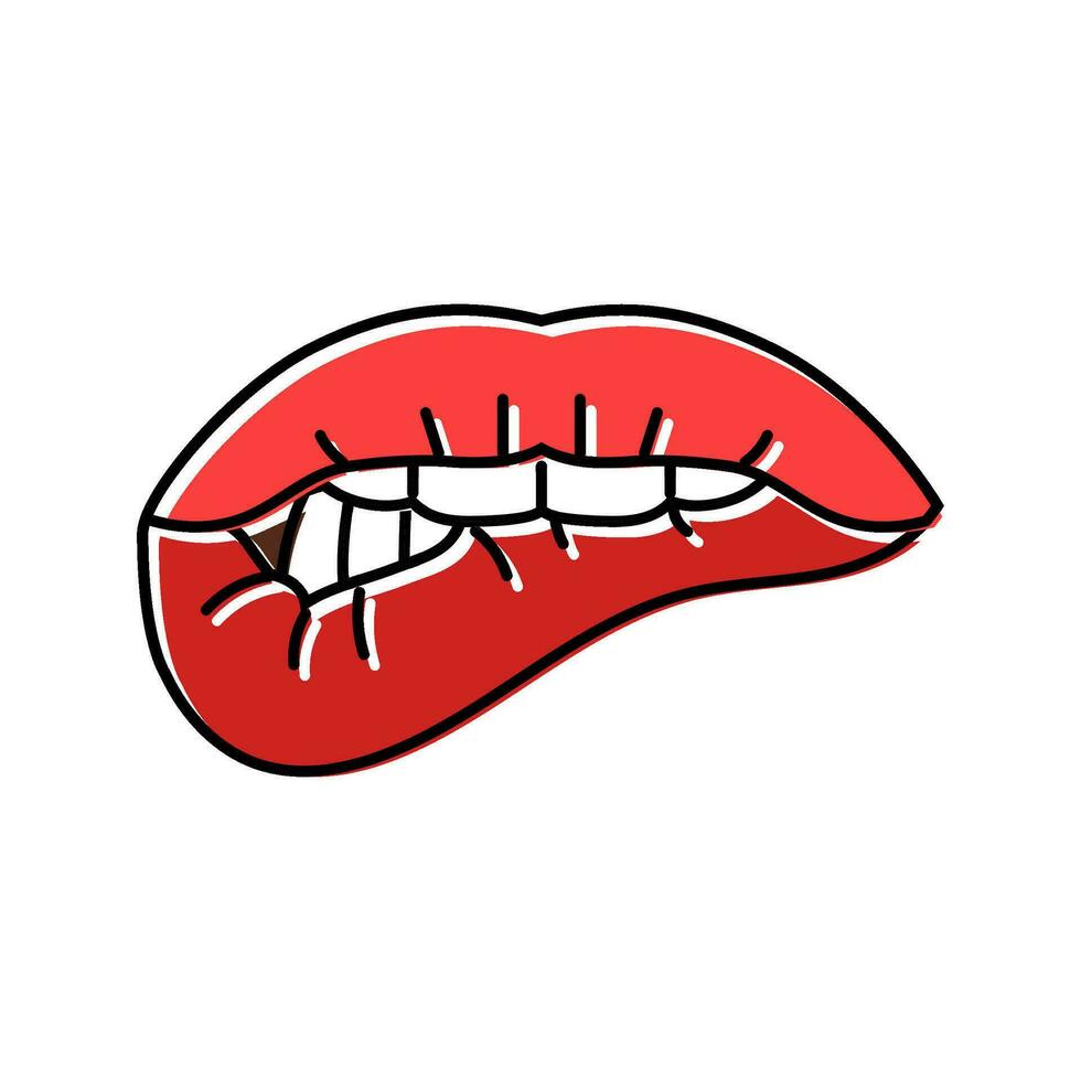 erótico sexy boca hembra color icono vector ilustración