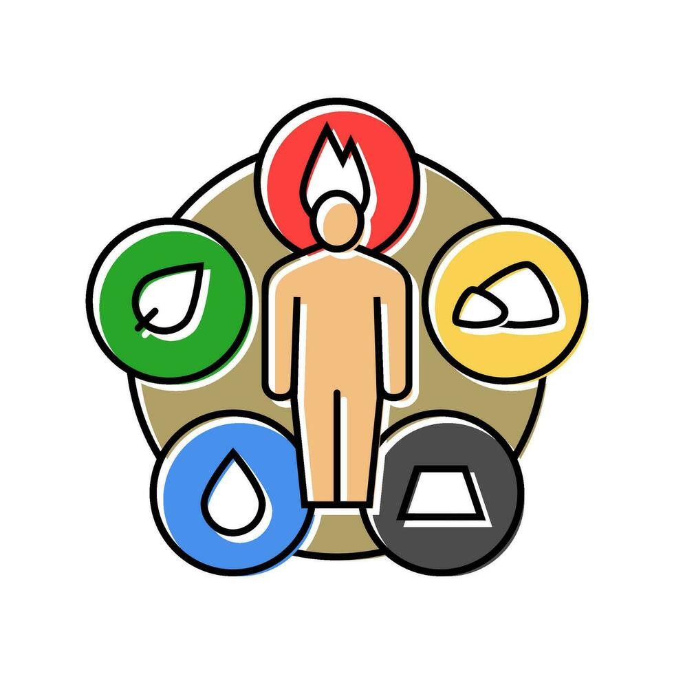 qi energy flow taoism color icon vector illustration