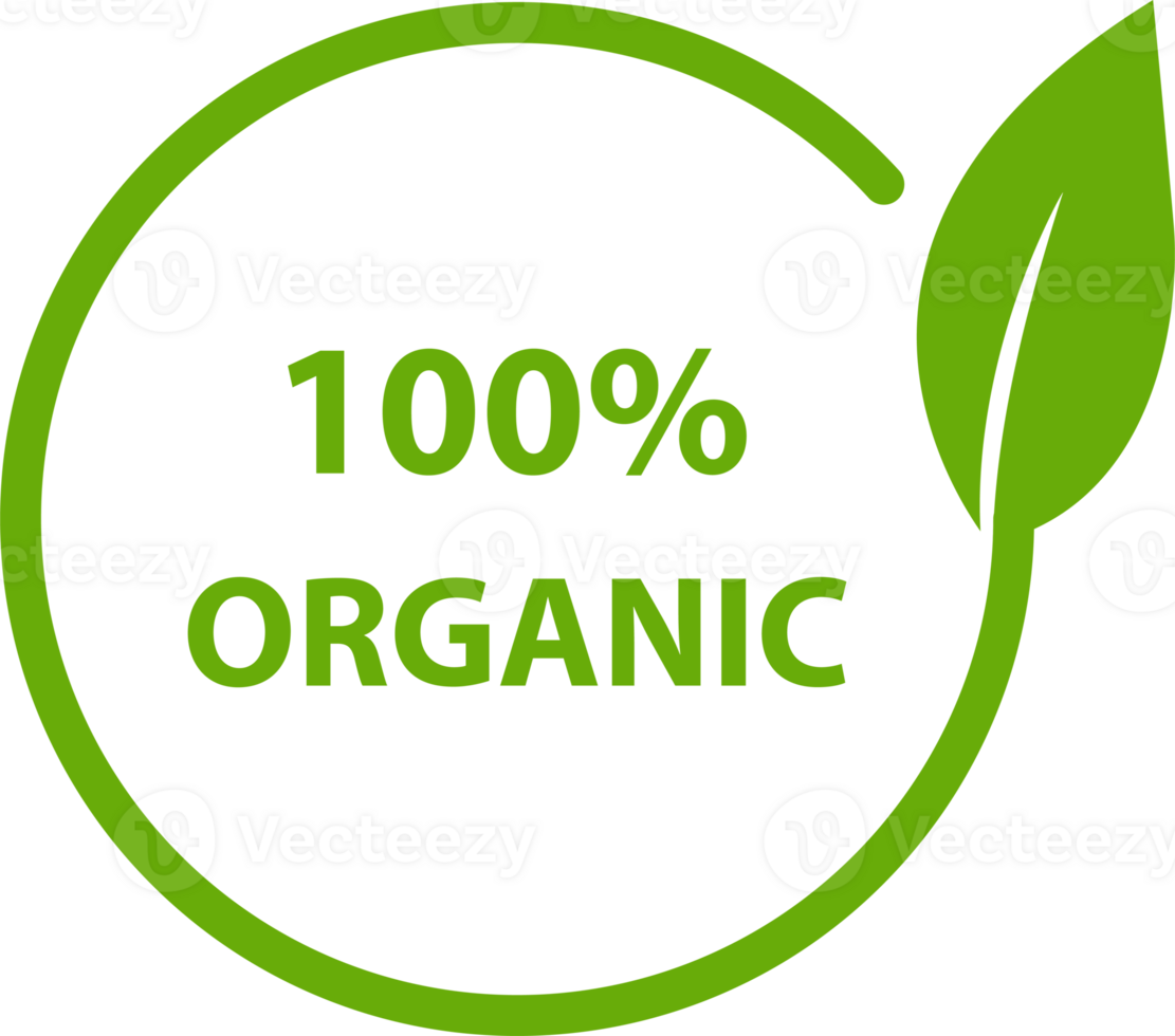 100 percent organic text effect logo icon vector for your website design, logo, app, UI. illustration png