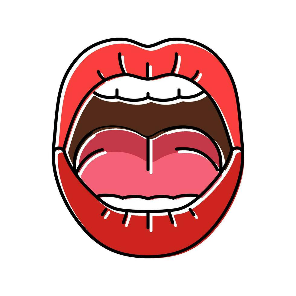 open sexy mouth female color icon vector illustration