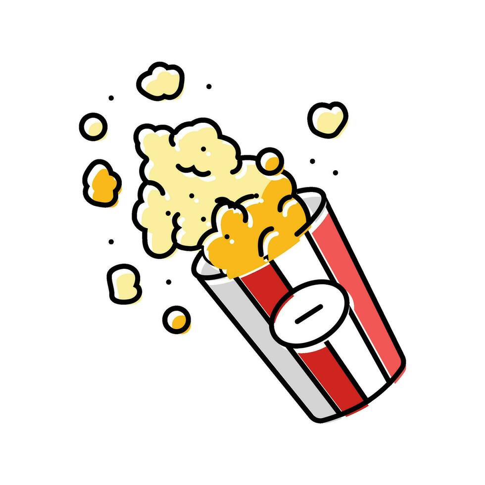 bucket popcorn red white color icon vector illustration