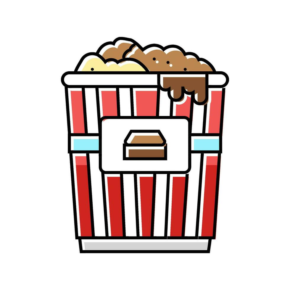 chocolate popcorn food color icon vector illustration