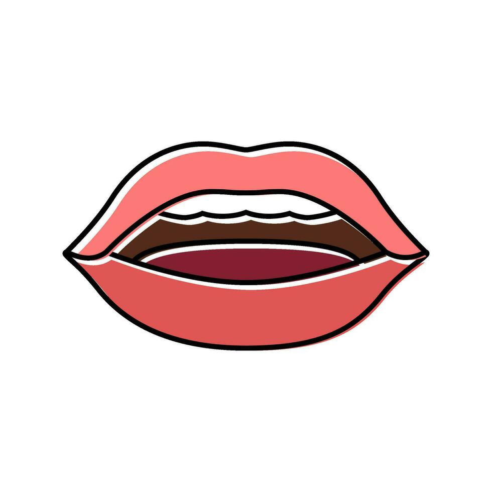 u letter mouth animate color icon vector illustration